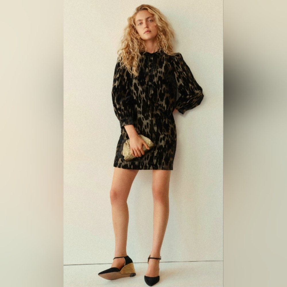 NWT Pomander Place Metallic Velvet Burnout Samantha Party Mini Dress Size Medium - Picture 1 of 10